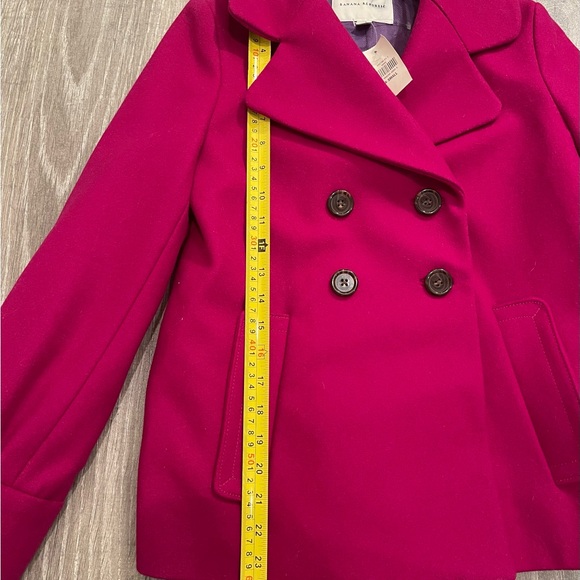 Banana Republic Fuchsia Double-Breasted Pea Coat - Picture 7 of 12